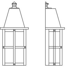 Arroyo Craftsman HW-6RM-BK - 6" hartford flush wall mount