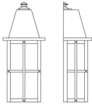 Arroyo Craftsman HW-8LCS-RB - 8" hartford long body flush wall mount