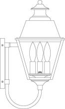 Arroyo Craftsman INB-8MRRM-RB - 8" inverness wall mount with metal roof