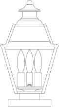 Arroyo Craftsman INC-8GRCLR-BZ - 8" inverness column mount with glass roof