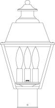 Arroyo Craftsman INP-8MRCS-AC - 8" inverness post mount with metal roof