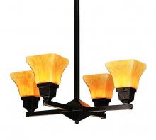 Arroyo Craftsman RCH-4U-RC - ruskin 4 light chandelier - shades up