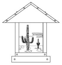 Arroyo Craftsman TRC-12CTGW-P - 12" timber ridge column mount with cactus  filigree