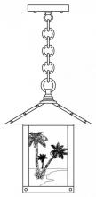 Arroyo Craftsman TRH-9PTOF-BK - 9" timber ridge pendant with palm tree  filigree