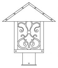 Arroyo Craftsman TRP-12ASM-RC - 12" timber ridge post mount with ashbury  filigree