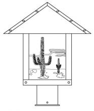 Arroyo Craftsman TRP-12CTCR-P - 12" timber ridge post mount with cactus  filigree