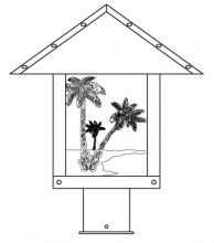 Arroyo Craftsman TRP-12PTM-BZ - 12" timber ridge post mount with palm tree  filigree