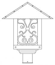 Arroyo Craftsman TRP-16ASCR-P - 16" timber ridge post mount with ashbury  filigree