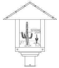 Arroyo Craftsman TRP-16CTCR-S - 16" timber ridge post mount with cactus  filigree