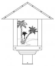 Arroyo Craftsman TRP-16PTCS-BK - 16" timber ridge post mount with palm tree  filigree