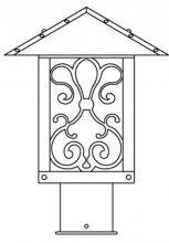 Arroyo Craftsman TRP-9ASTN-P - 9" timber ridge post mount with ashbury  filigree