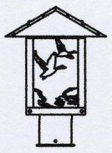 Arroyo Craftsman TRP-9GSRM-BK - 9" timber ridge post mount with goose filigree