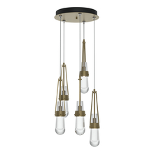  131127-SKT-STND-84-ZM0434 - Link 5-Light Clear Glass Pendant