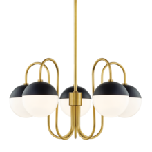 Mitzi by Hudson Valley Lighting H344805-AGB/BK - Renee Chandelier