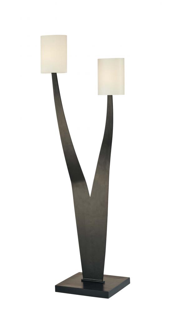 Black Etched Glass Floor Lamp