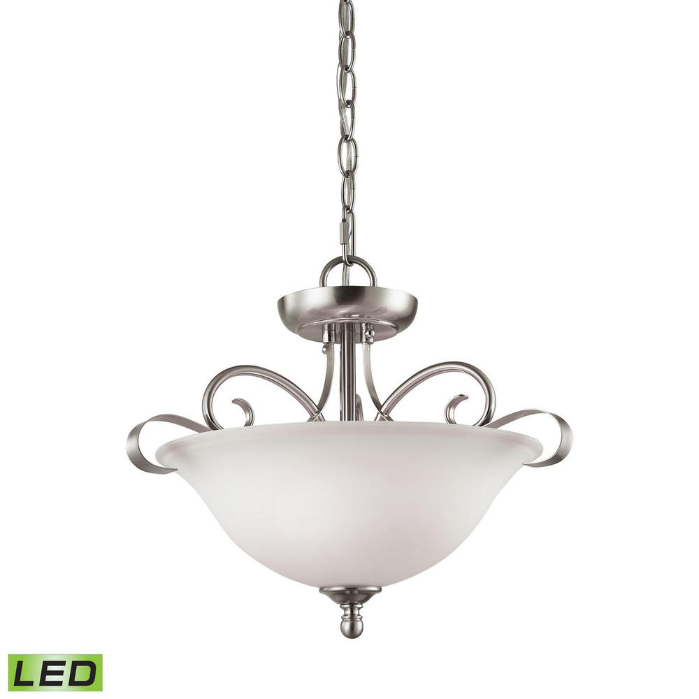 Thomas - Brighton 16'' Wide 2-Light Semi Flush Mount - Brushed Nickel