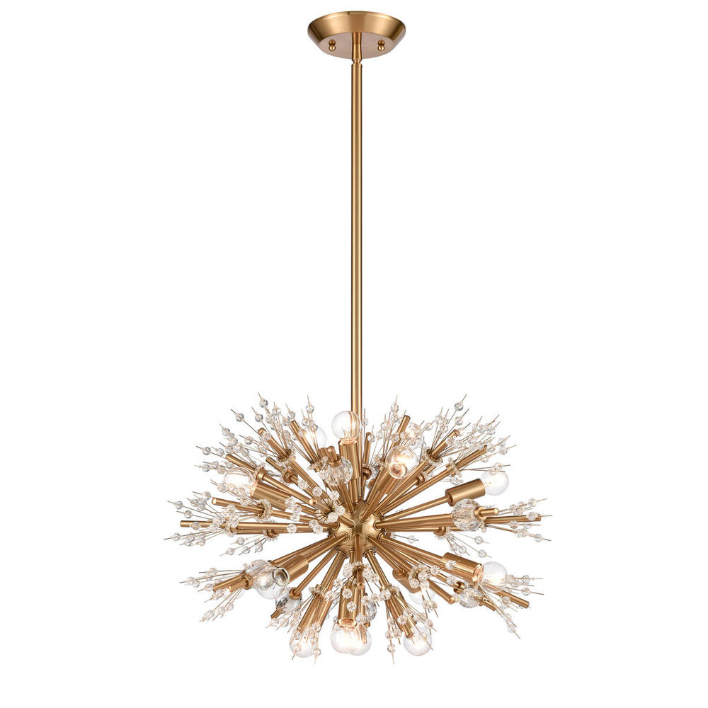 Starburst 20'' Wide 15-Light Chandelier - Satin Brass