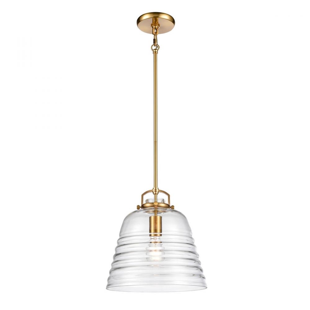 Current 12'' Wide 1-Light Pendant - Satin Brass