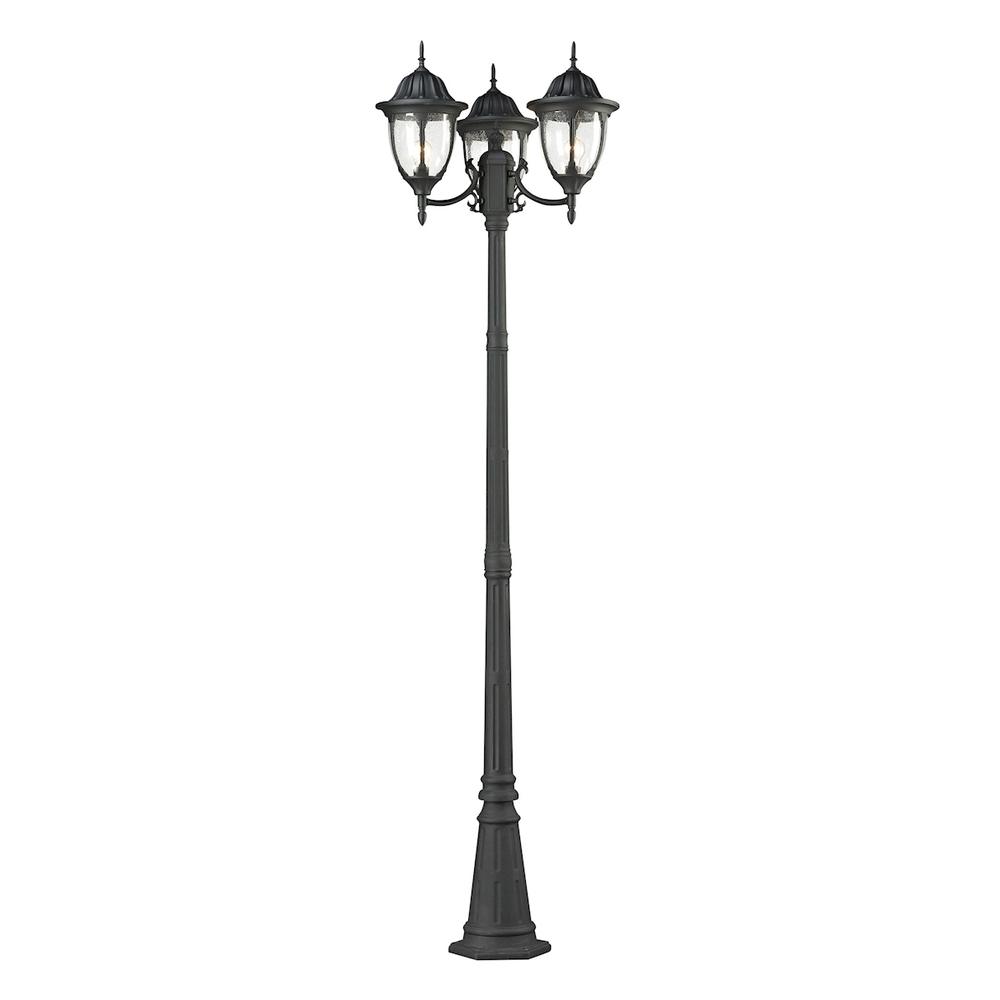 Thomas - Outdoor Essentials 91'' High 3-Light Outdoor Post Light - Charcoal