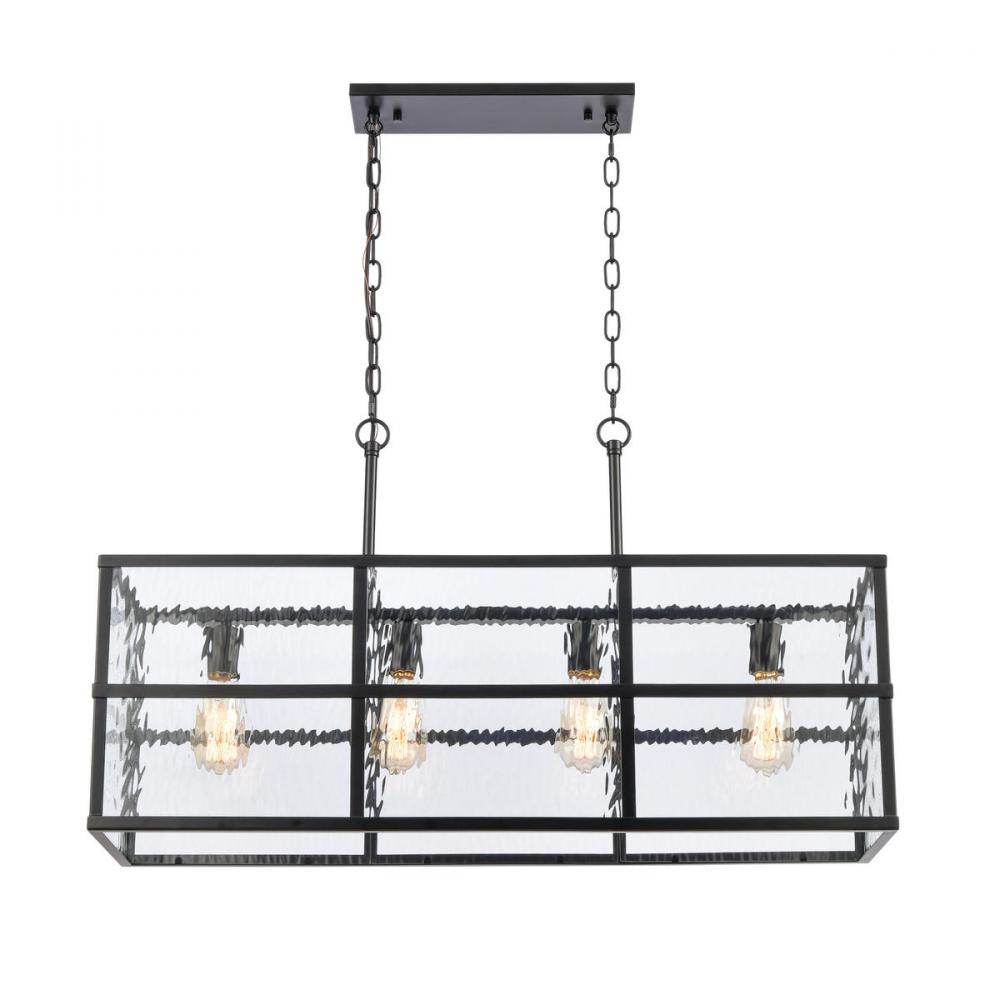 Solace 34'' Wide 4-Light Linear Chandelier - Matte Black