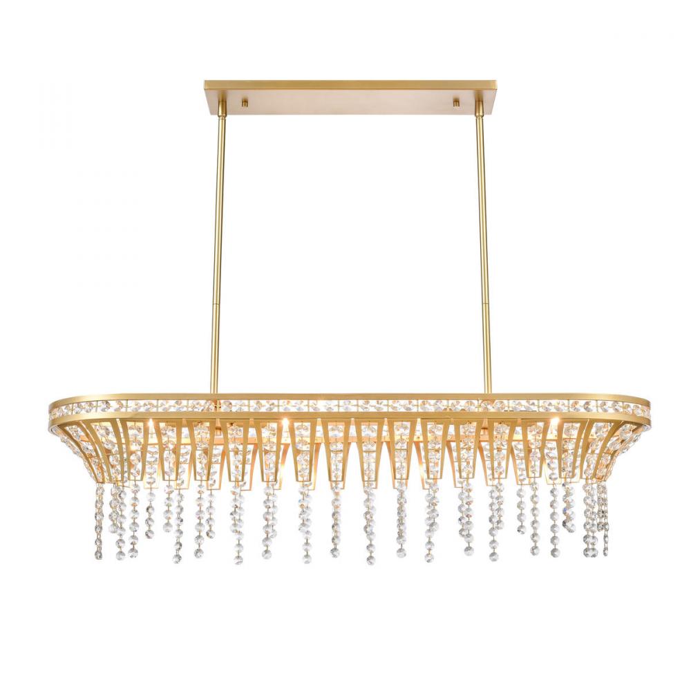 Fantania 36'' Wide 4-Light Linear Chandelier - Champagne Gold