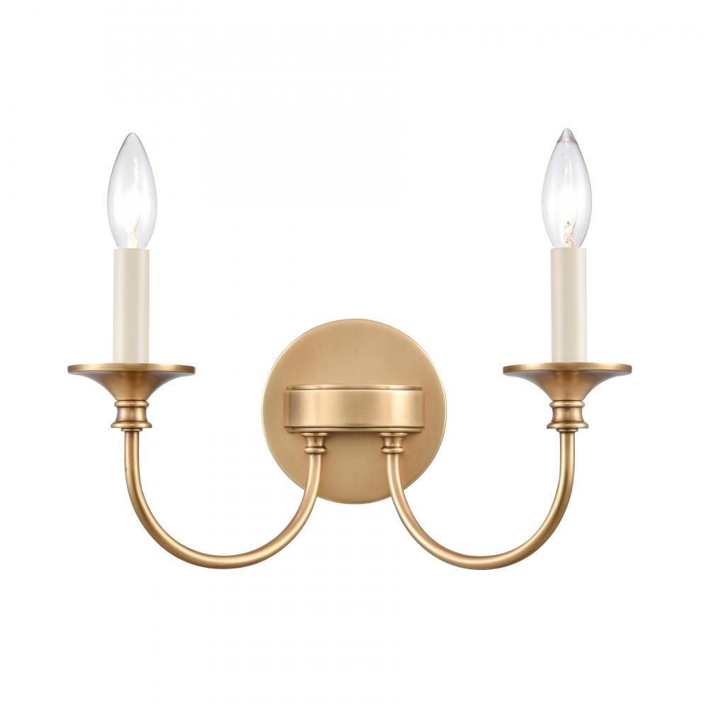 Cecil 14'' Wide 2-Light Vanity Light - Natural Brass