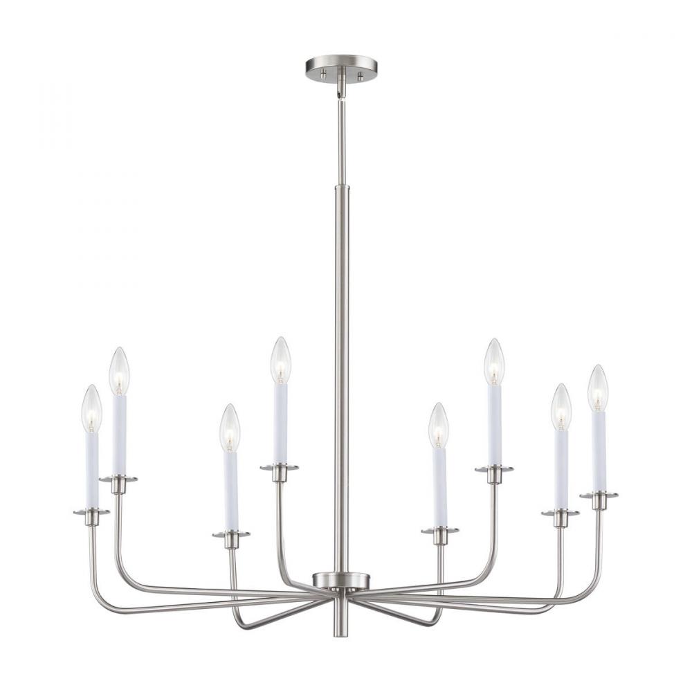 Thomas - Lexington Green 38'' Wide 8-Light Chandelier - Brushed Nickel