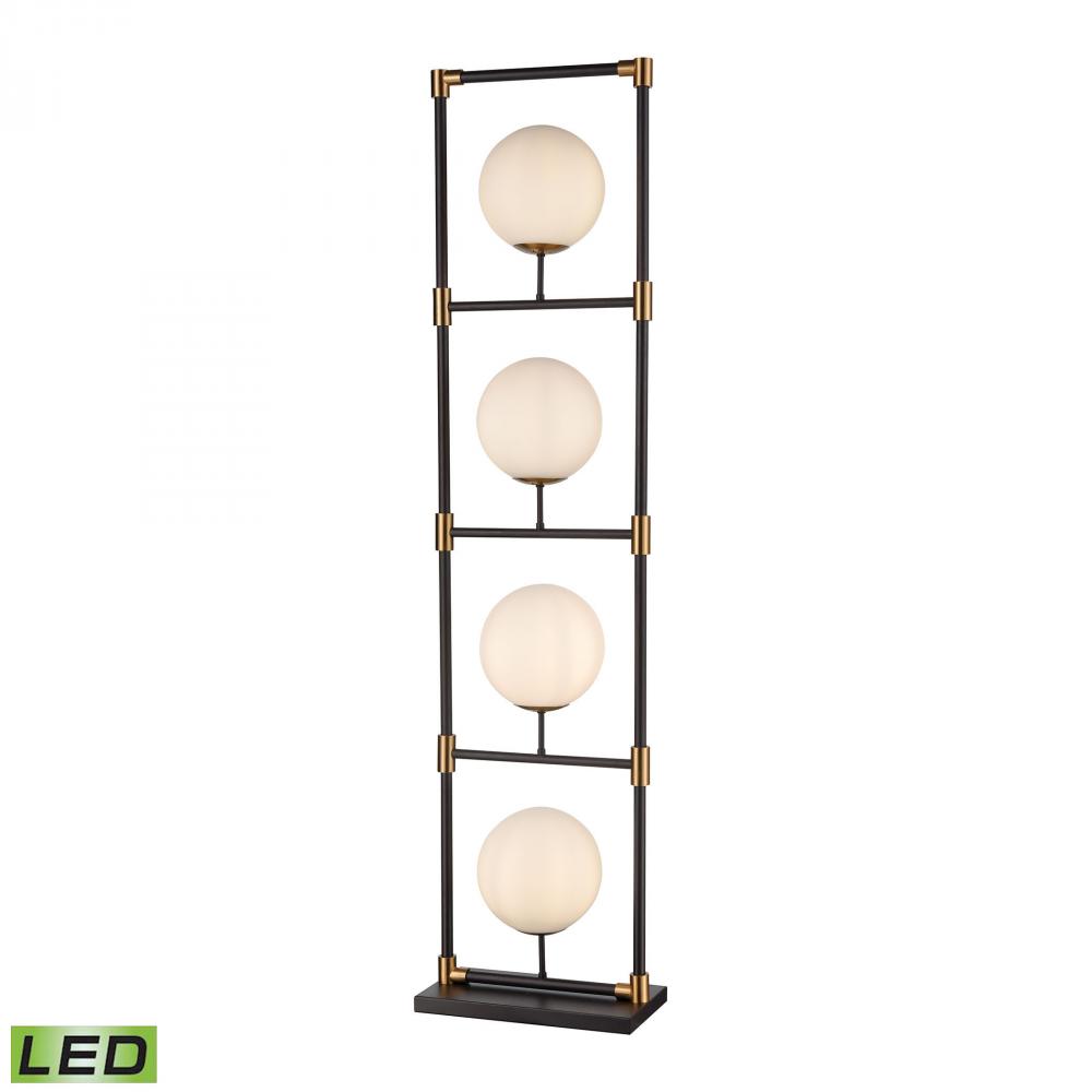 Career Ladder 59'' High 4-Light Floor Lamp - Matte Black - Includes LED Bulbs