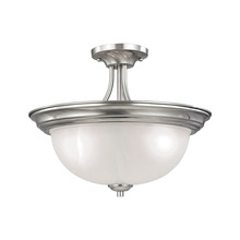 ELK Home 2103SF/20 - Thomas - Bristol Lane 3-Light Semi Flush Mount in Brushed Nickel with White Glass